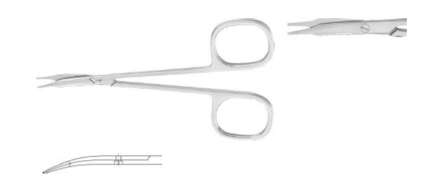 СТІВЕНС НОЖИЦІ З КВАДР. РУЧК. ВИГНУТІ Г/Г 115MM